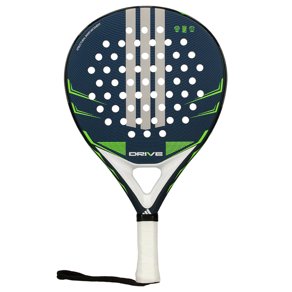 Blue Adidas Drive 2026 padel racket with a sleek design, featuring ergonomic grip and modern styling for optimal play.