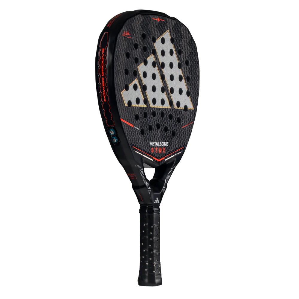 Adidas Metalbone 2026 Padel Racket with metallic finish and grip, designed for powerful play and control on the padel court.