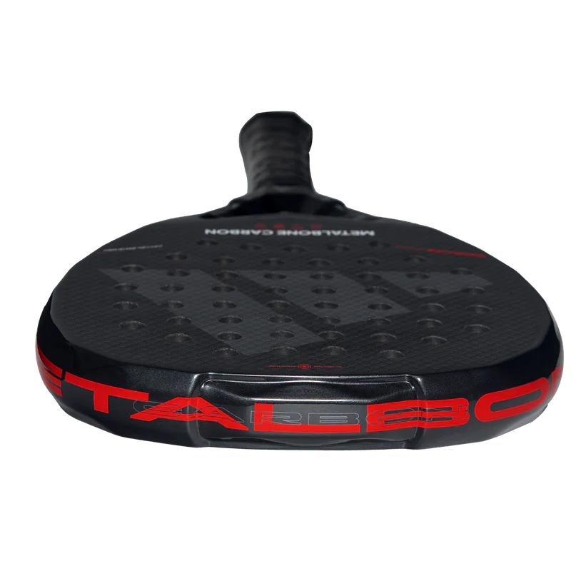 Adidas Metalbone Carbon 2026 padel racket with a sleek black and silver design, lightweight frame, and textured hitting surface.