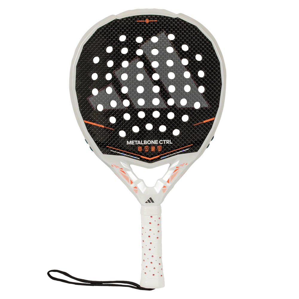 Adidas Metalbone CTRL 2026 Padel Racket with black and red design, featuring a lightweight frame and textured surface for enhanced control.