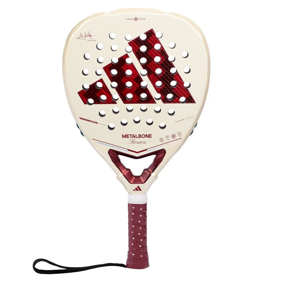 Adidas Metalbone Reserve Limited Edition 2026 Ale Galán padel racket displayed with detailed frame and grip, black and silver design