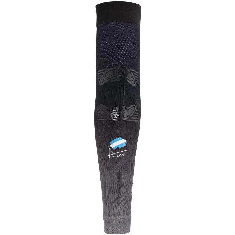 Black Agustin Tapia No Strain arm warmers by PDLSport, L-XL size, showing snug fit and comfortable stretch for sports use.