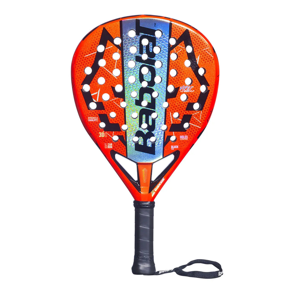 BABOLAT Viper Soft Juan Lebrón 3.0 padel racket with a black and yellow design, lightweight frame, and ergonomic grip.