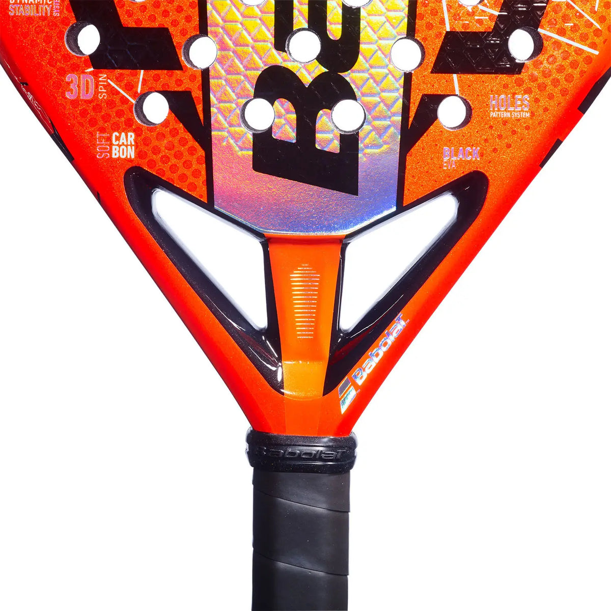 BABOLAT Viper Soft Juan Lebrón 3.0 padel racket with black and yellow design, featuring a lightweight frame and textured hitting surface.