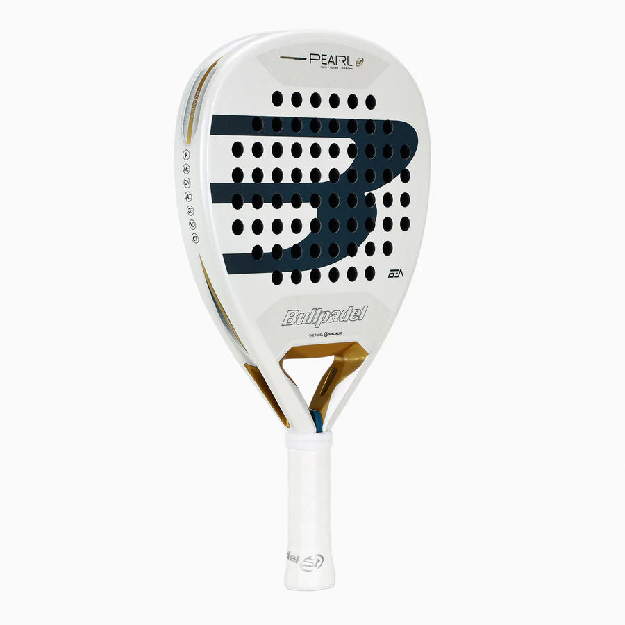 Bullpadel Pearl 26 padel racket with a sleek design, lightweight frame, and ergonomic grip for optimal play.