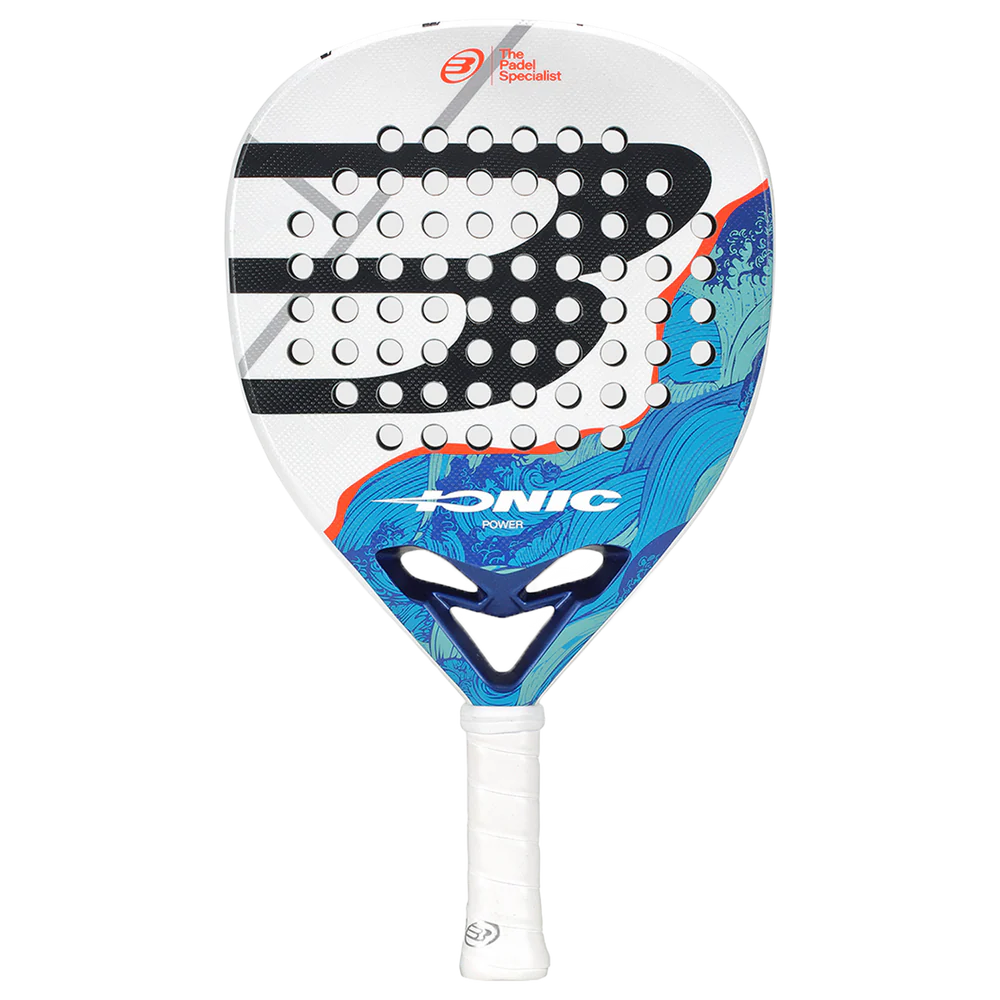 Bullpadel Ionic Power 26 padel racket with ergonomic grip and vibrant design, ideal for powerful gameplay.