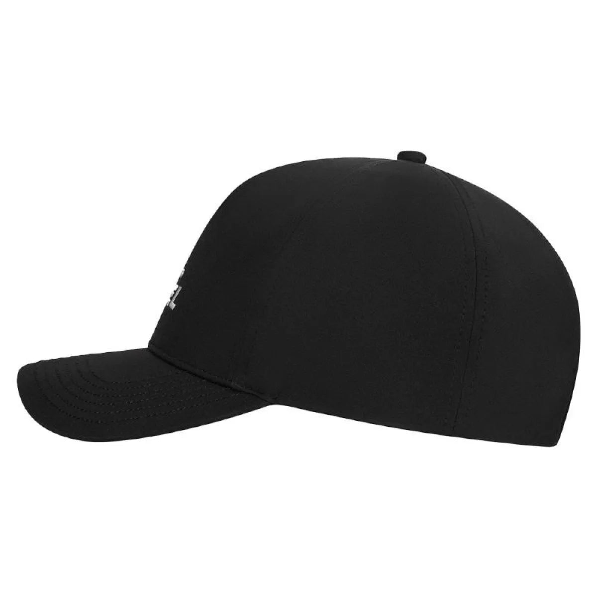 Bullpadel Premier Padel black baseball cap with curved brim and adjustable strap, featuring the Bullpadel logo.