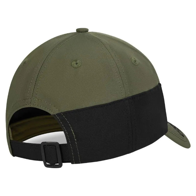 Bullpadel Premier Padel khaki baseball cap with curved brim and adjustable strap, sports-inspired headwear for active wear.