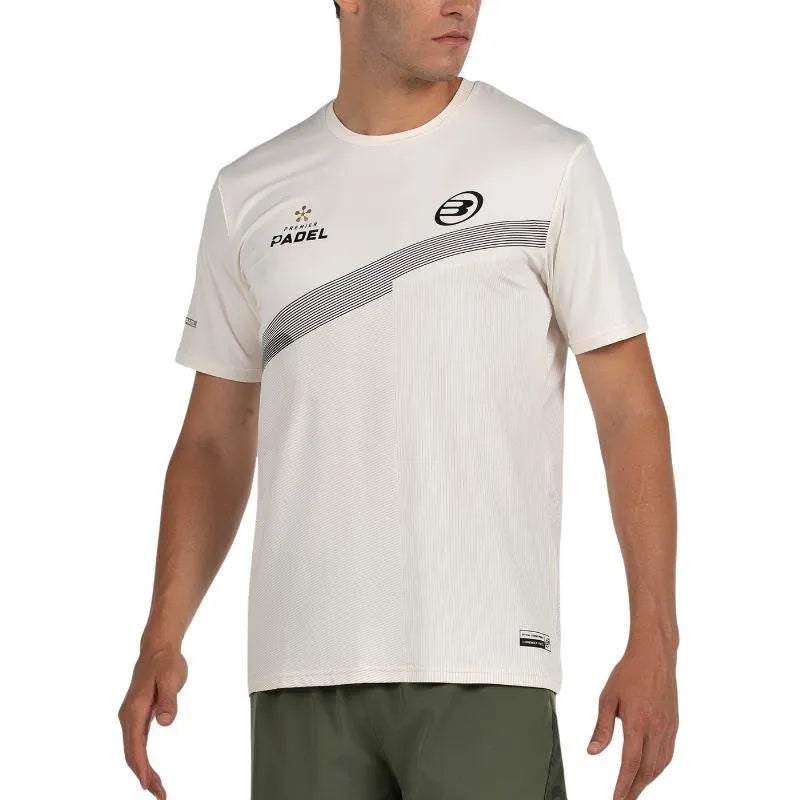 Bullpadel Premier Padel Patos Off-White T-Shirt, small size, featuring a casual fit and logo design, suitable for padel enthusiasts.