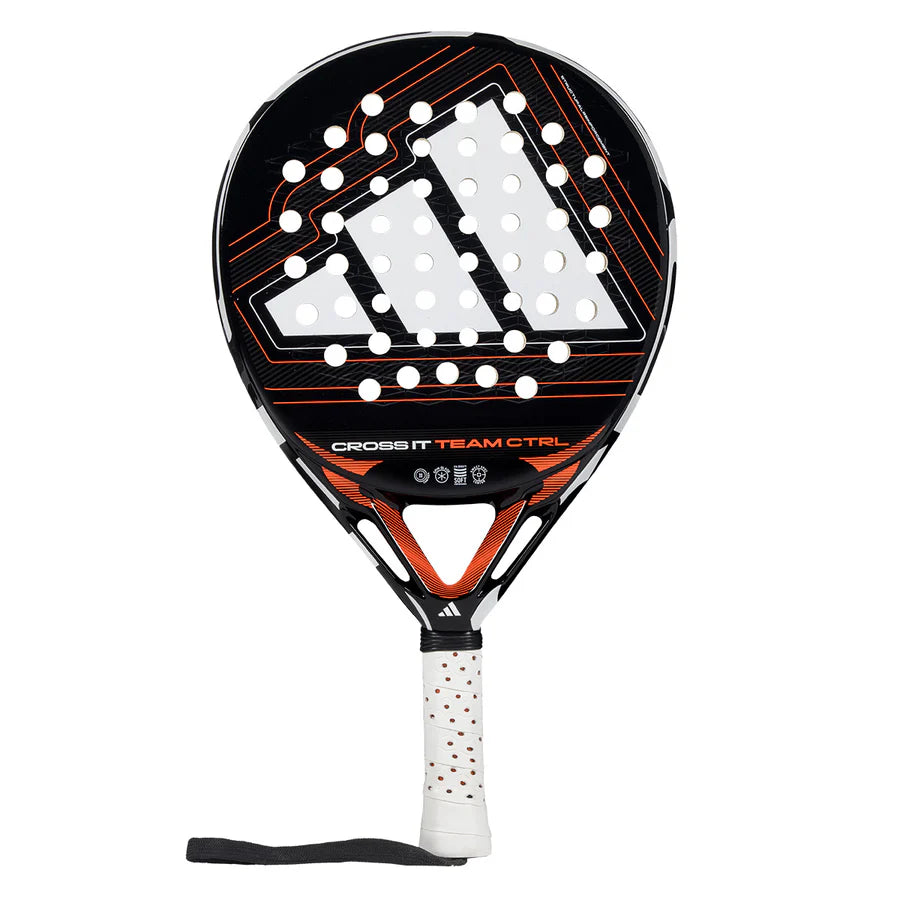 Adidas Cross It Team Ctrl 2026 padel racket with black and yellow design and ergonomic grip, ready for intense gameplay