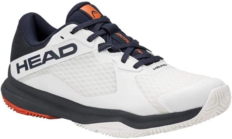HEAD Motion Team Padel racket in white and blueberry color, UK 9.5, by Head, shown in close-up image.