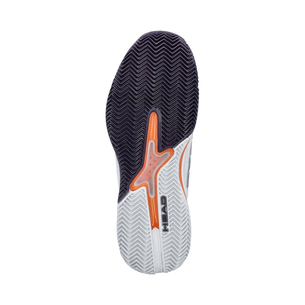 HEAD Revolt Pro 5.0 clay grey and purple night court shoes with athletic design, UK size 8, featuring sturdy court shoe construction.