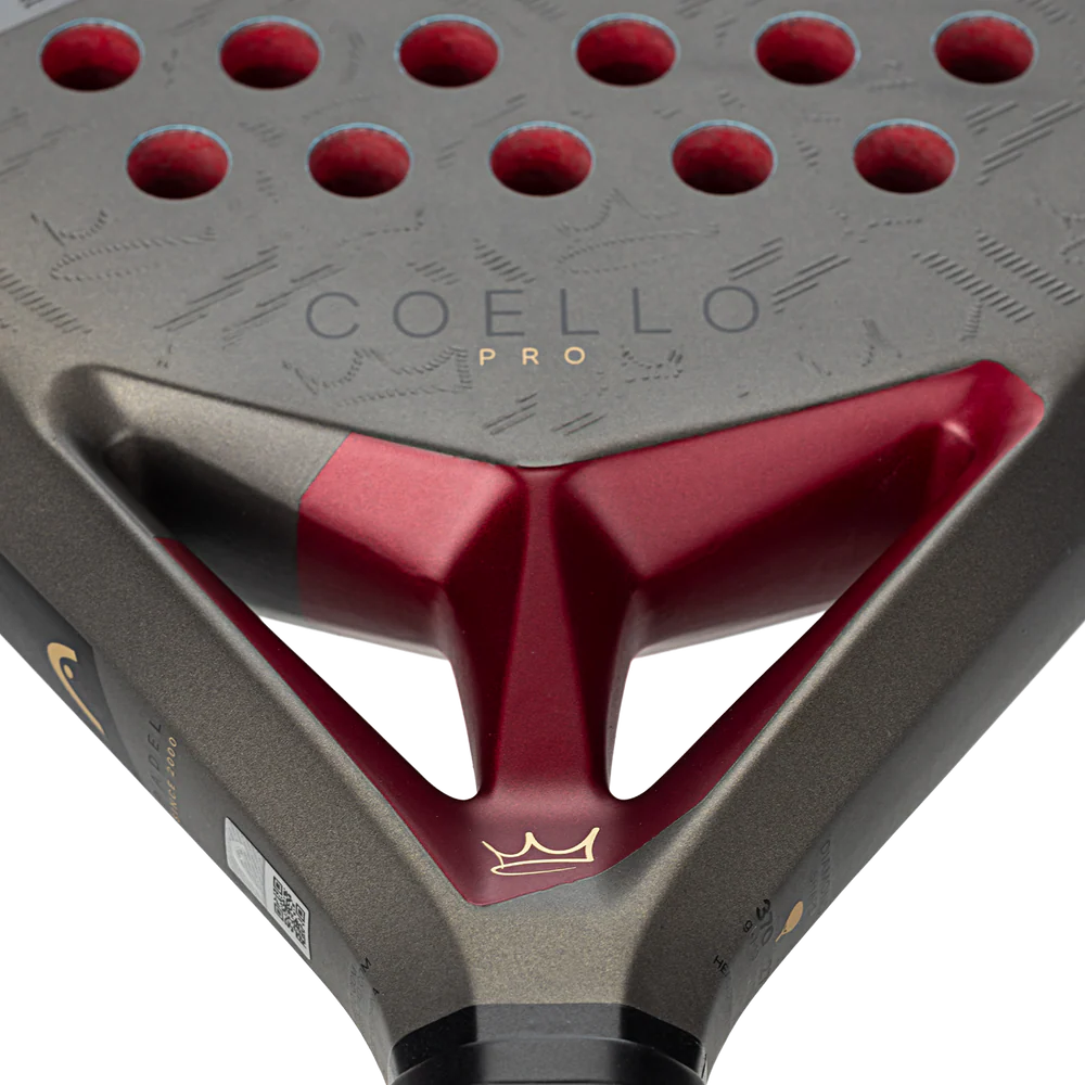 Head Coello Pro 2026 padel racket with black and yellow design, featuring a ergonomic grip and advanced frame technology.