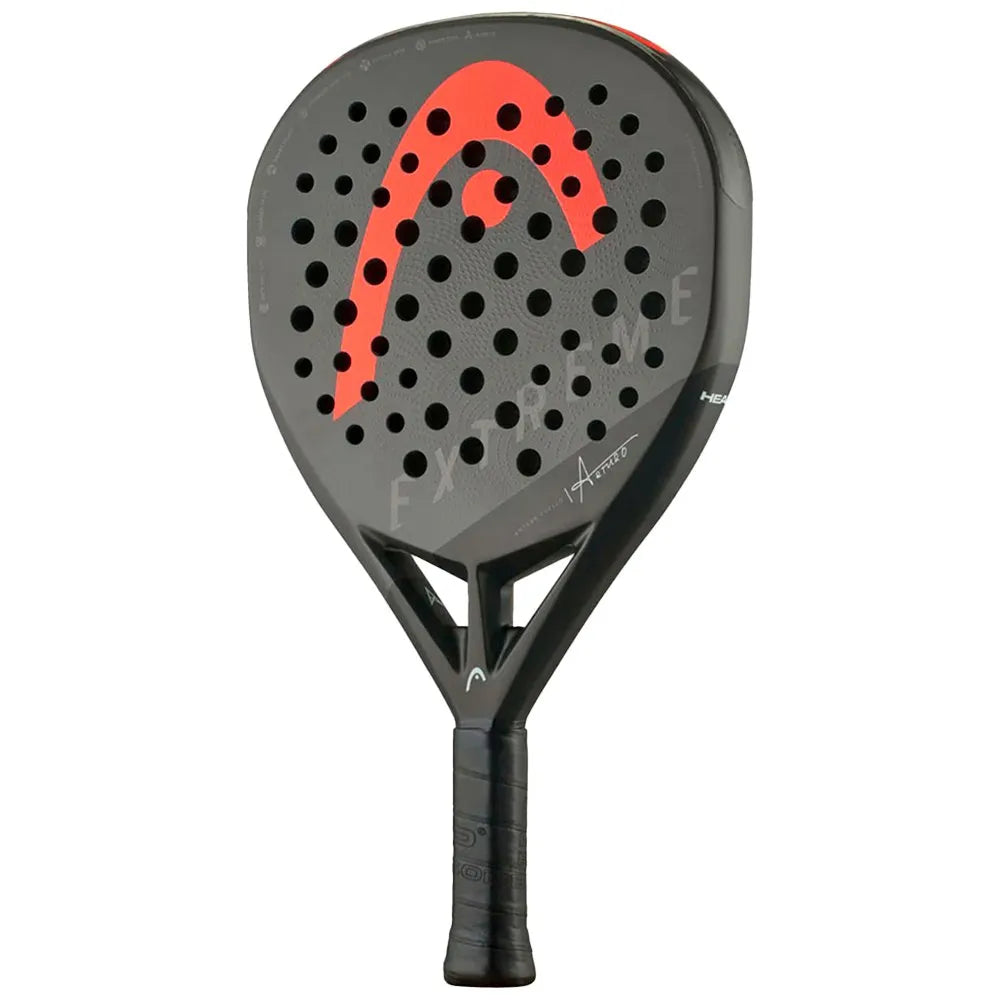 Head Extreme Pro Arturo Coello padel racket with black and yellow design, lightweight frame, and ergonomic grip for optimal play.