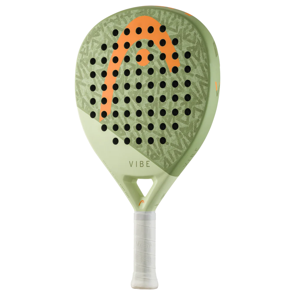 Head Vibe 2026 green and orange padel racket with ergonomic grip and lightweight design, ideal for performance play.