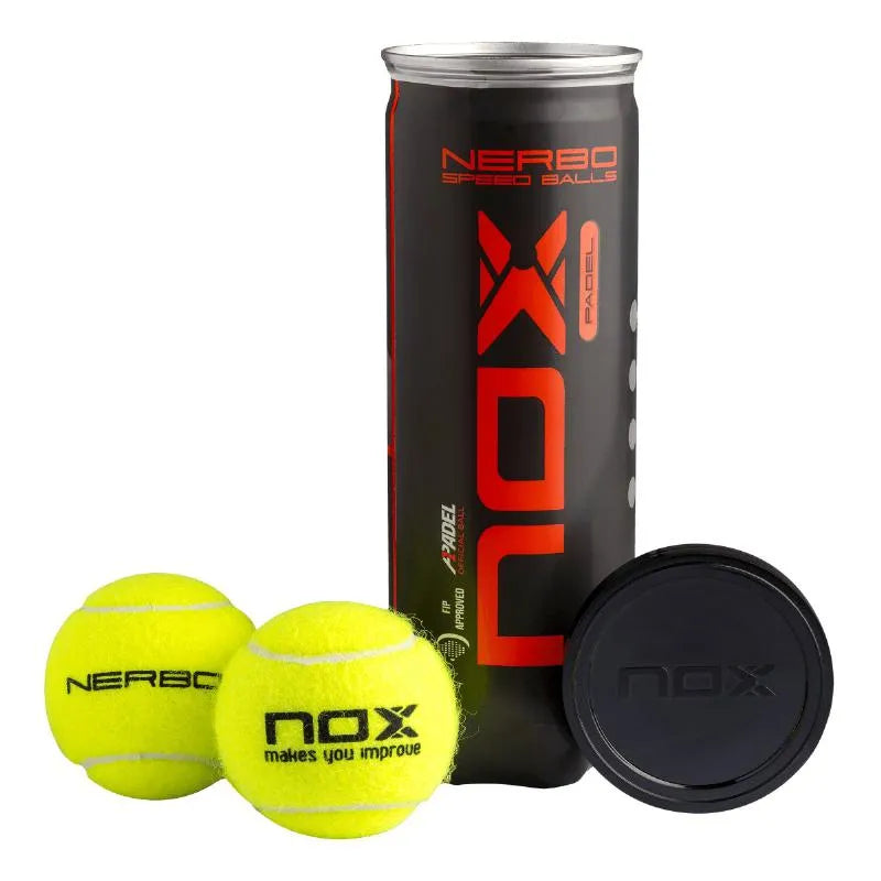 NOX Nerbo 3 Can Balls, lightweight exercise balls in a can, designed for fitness and stretching routines, shown in the image.
