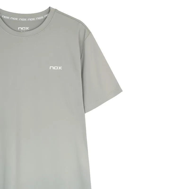 Grey NOX Team T-Shirt in medium size, featuring a comfortable fit and the NOX brand logo, displayed on a flat lay.