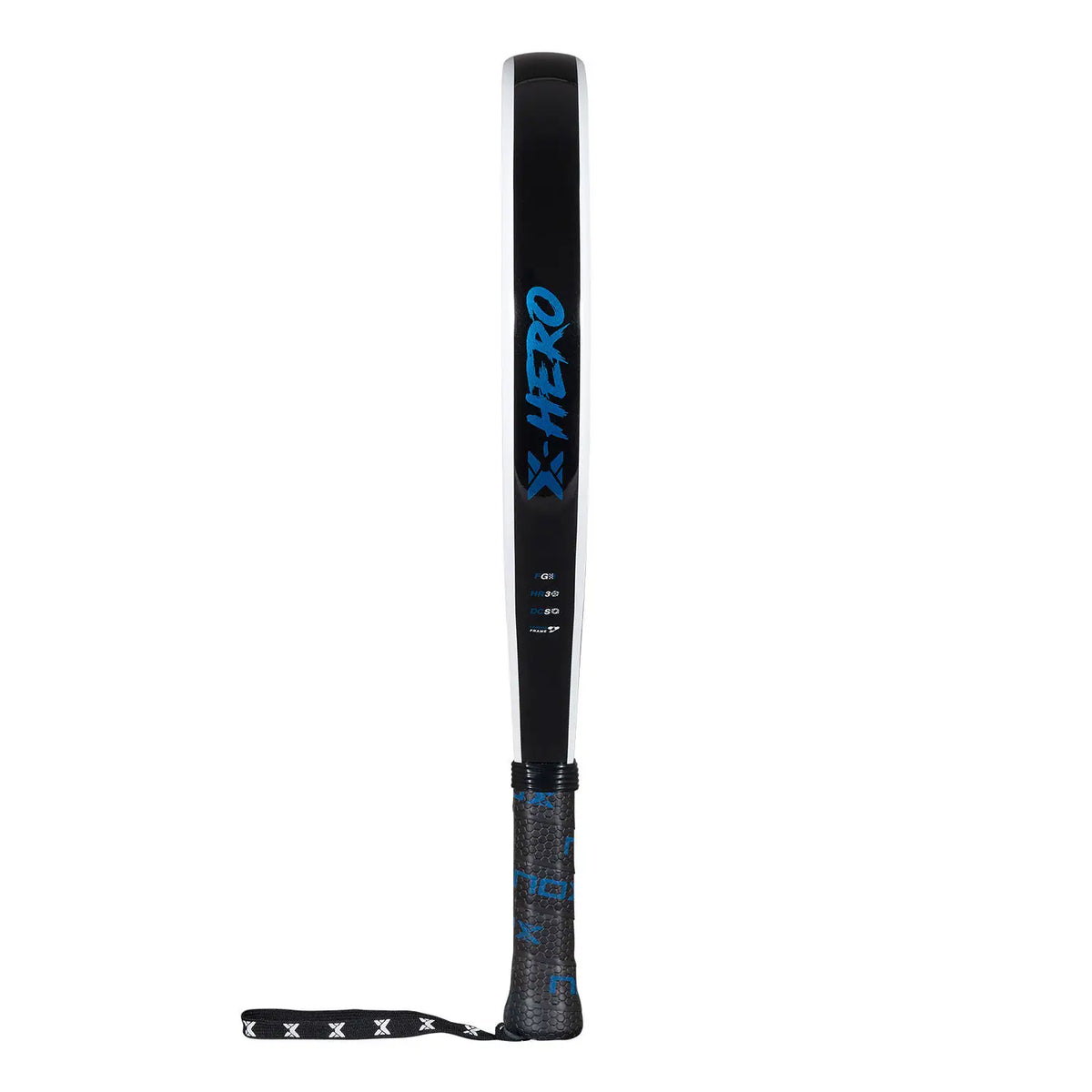NOX X-HERO WHITE padel racket by PDLSport, shown with white frame and handle, lightweight design for competitive play.