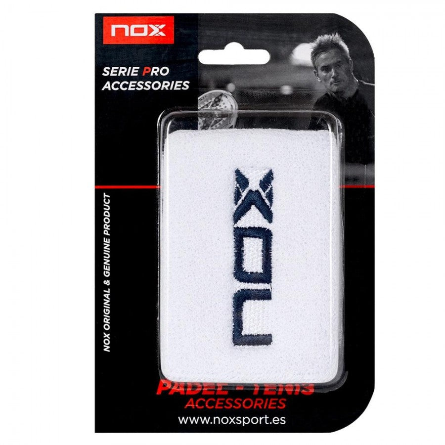 NOX Sports Wristbands 2 Pack – White/Navy Blue