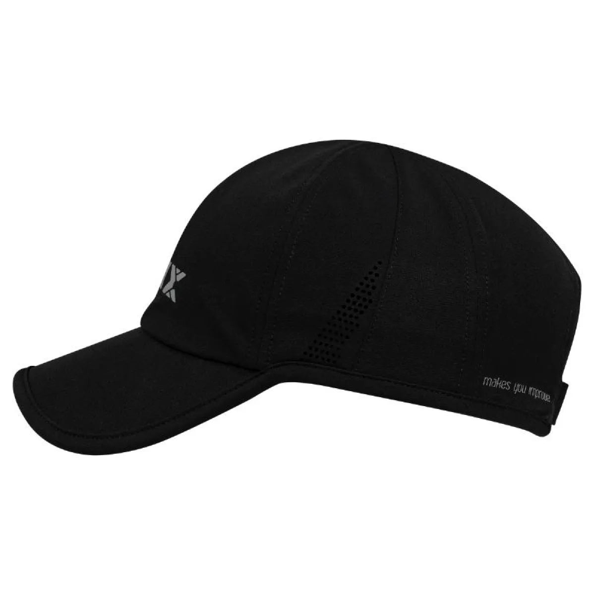 Black and white Nox cap with adjustable strap and curved brim, featuring the NOX logo on the front.