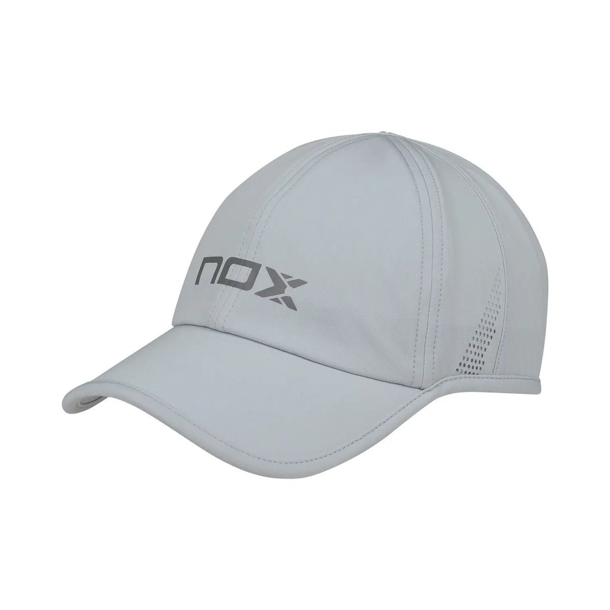 Nox grey cap featuring adjustable strap and curved brim, stylish outdoor accessory by NOX.
