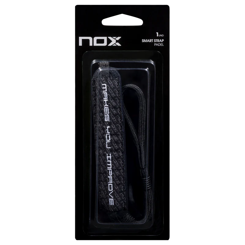 Black NOX Luxury Smart Strap Padel wrist strap by My Store, featuring sleek design and comfortable fit for tennis or padel players.