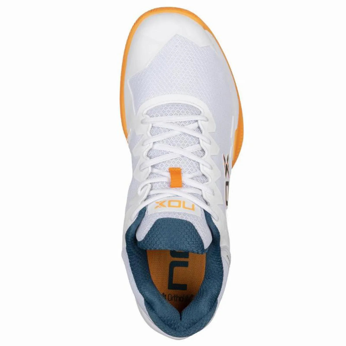 Nox ML10 Hexa Apricot White UK 6.5 padel shoes with breathable upper and durable sole, designed for optimal court performance.