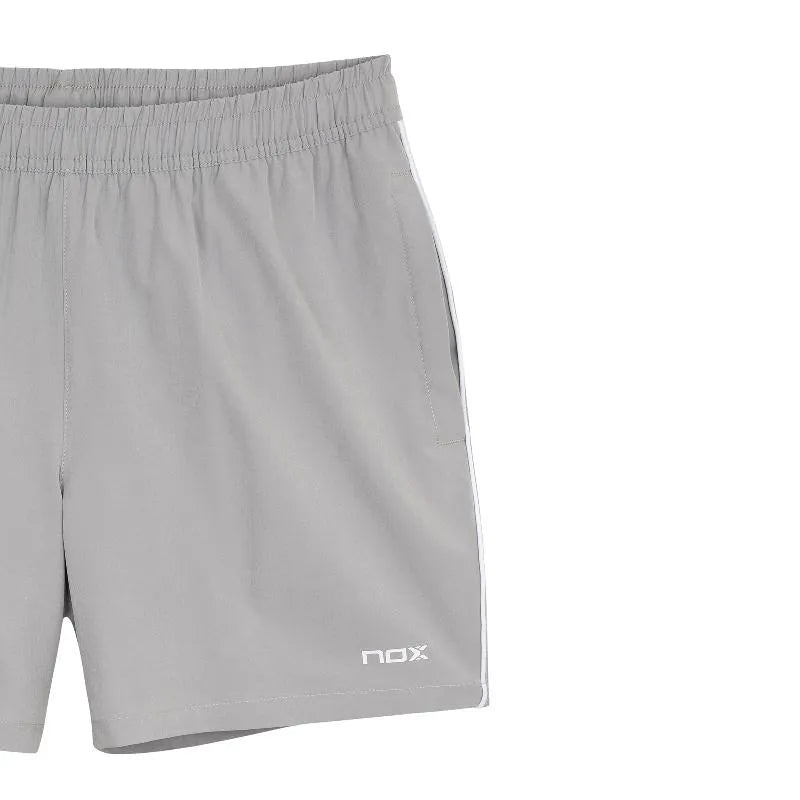 Medium grey Nox Team shorts with adjustable waistband and side pockets, made for active wear.