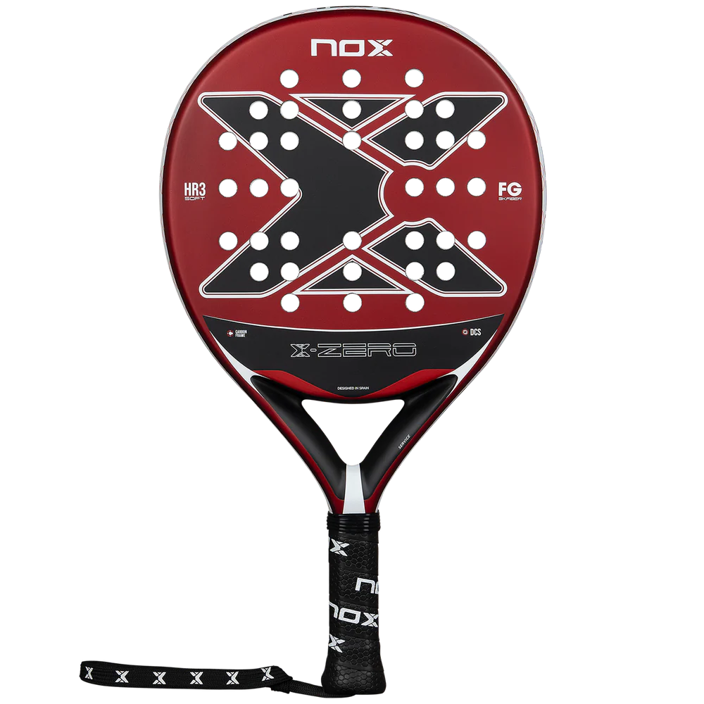 Nox X-Zero Red 2026 padel racket with red and black design, featuring a sleek, lightweight frame for optimal control and power.