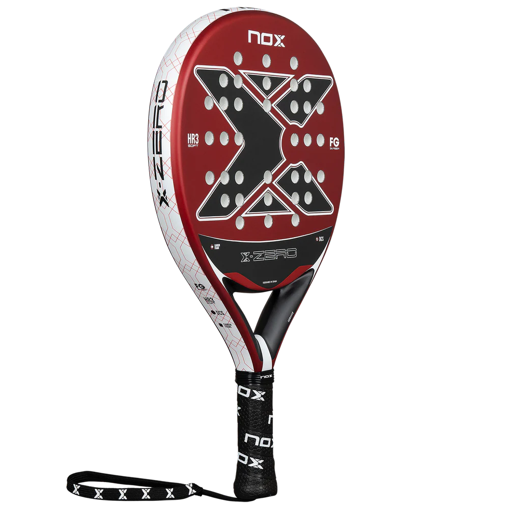 Nox X-Zero Red 2026 padel racket with red and black design, featuring a lightweight frame and textured hitting surface.