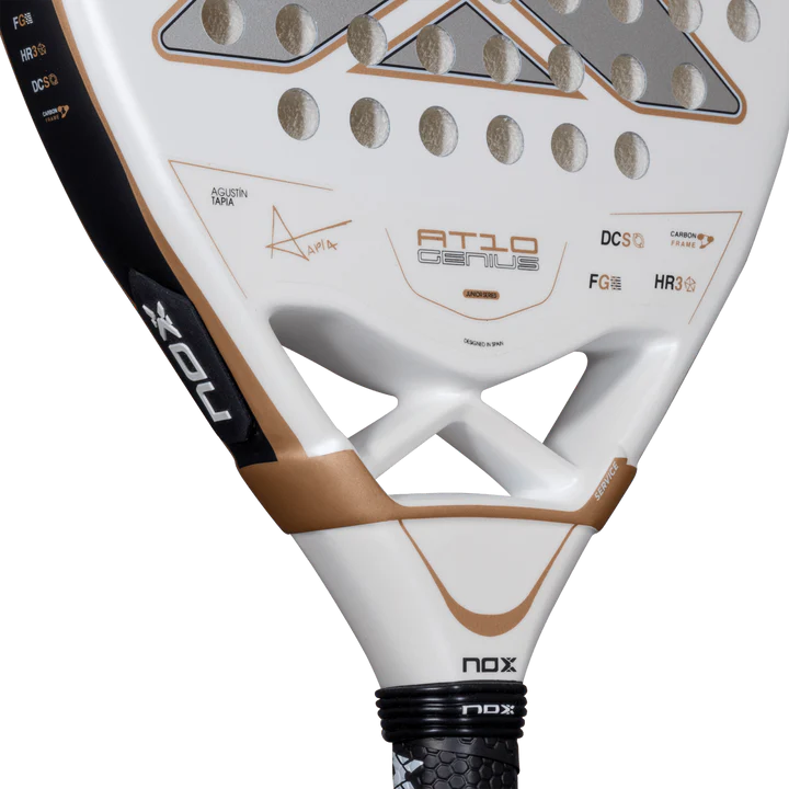 Nox Agustin Tapia AT10 Genius Junior 2026 padel racket with black and yellow design, lightweight and ergonomic for junior players