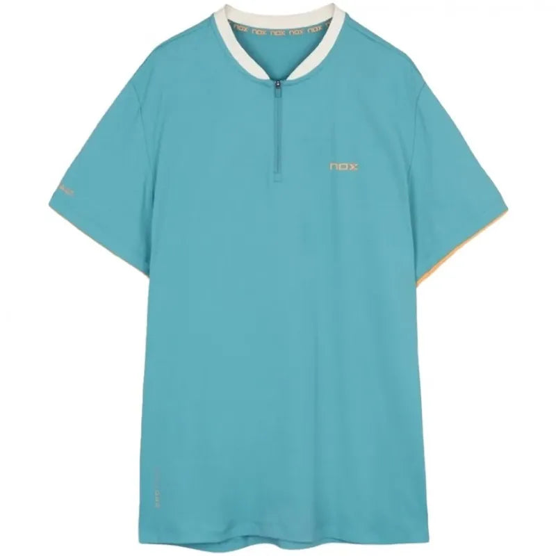 Nox Pro Polo T-Shirt in Dusty Turquoise, large size, with collar and short sleeves, casual men's polo shirt from NOX.