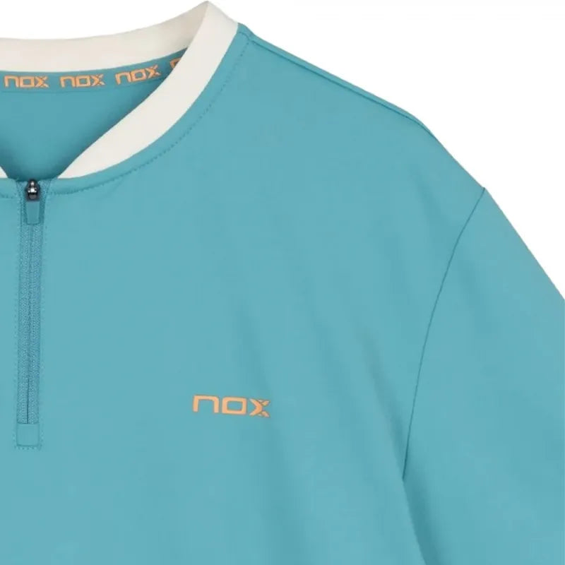 Nox Pro polo T-shirt in dusty turquoise, large size, featuring a classic polo collar and short sleeves, casual men's clothing.