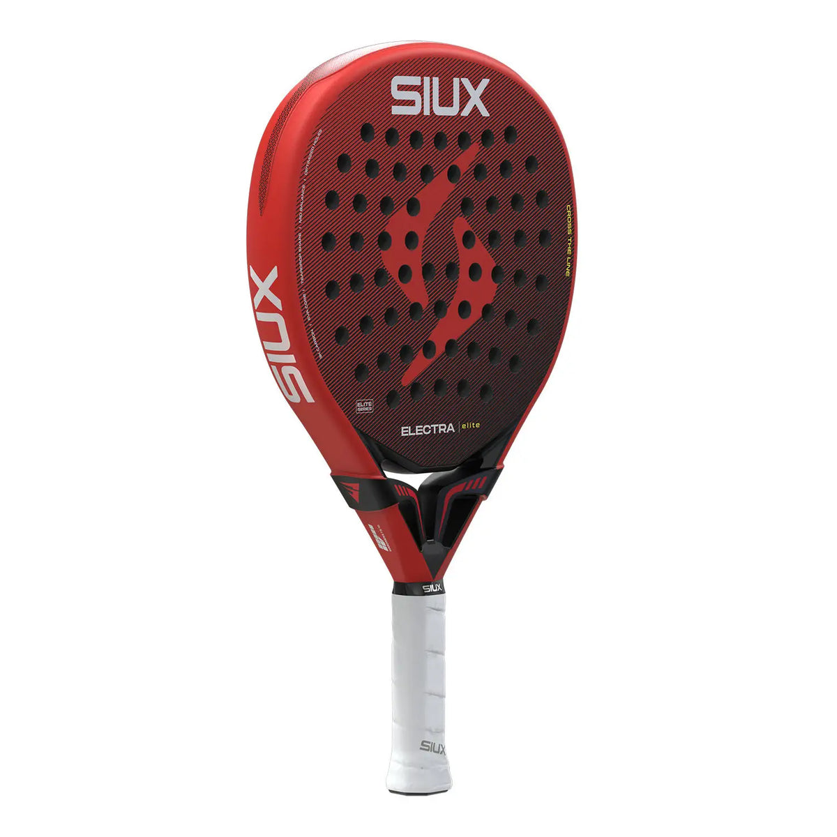 SIUX Electra Elite 6 padel racket by PDLSport, displaying a sleek design with a rounded shape and grip handle.