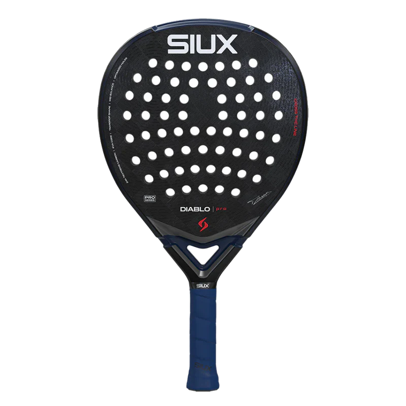 Siux Diablo Pro 2026 Night Blue padel racket with sleek blue design and ergonomic handle, ideal for advanced players