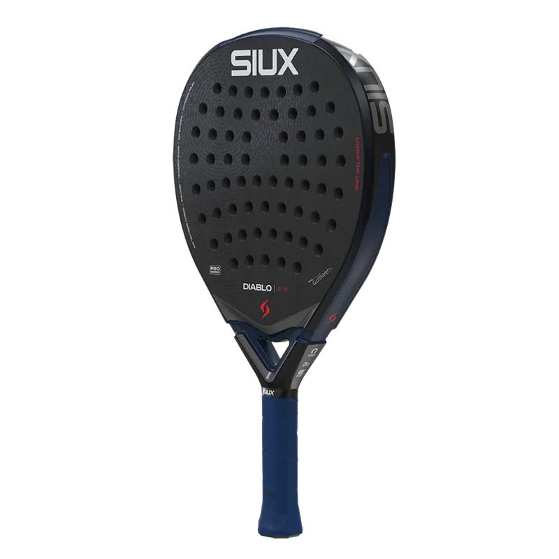Siux Diablo Pro 2026 Night Blue padel racket with a sleek blue design and ergonomic grip, ideal for advanced players.