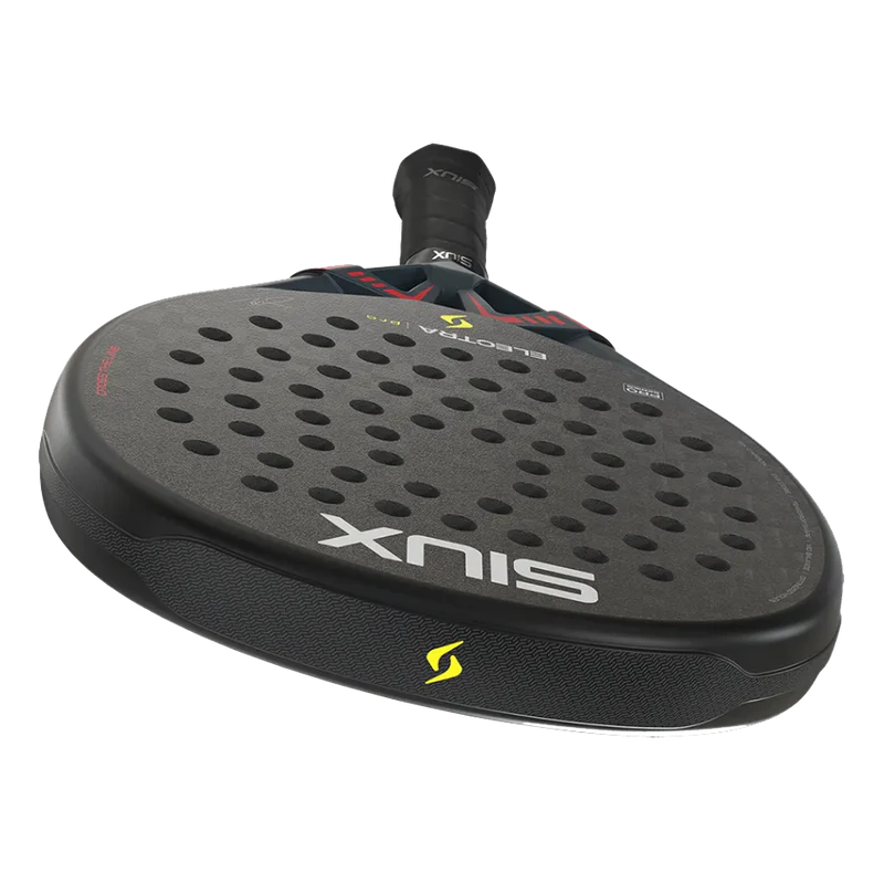 Siux Electra Pro 2026 Shadow Red padel racket with black and red design, featuring a lightweight frame and textured surface.