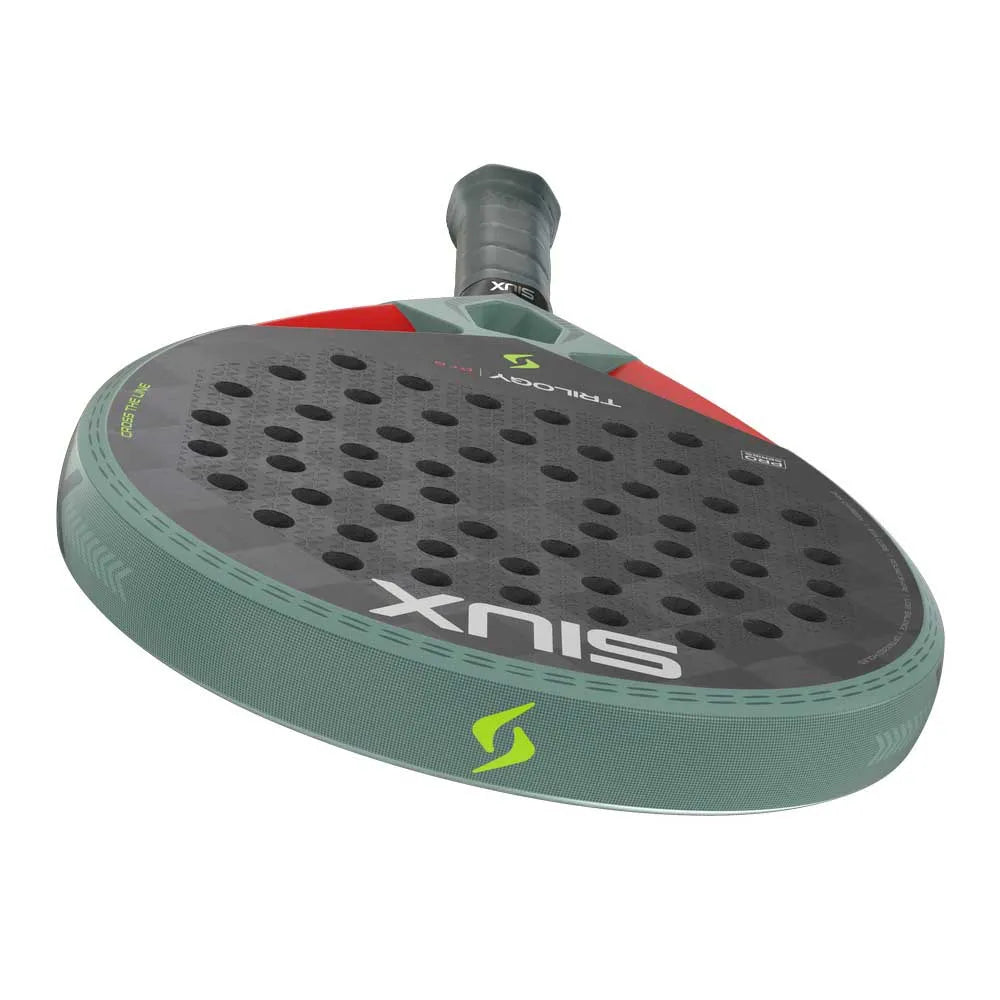 Siux Trilogy Pro 2026 Ash Green padel racket with a sleek design and ergonomic grip, ideal for advanced players.