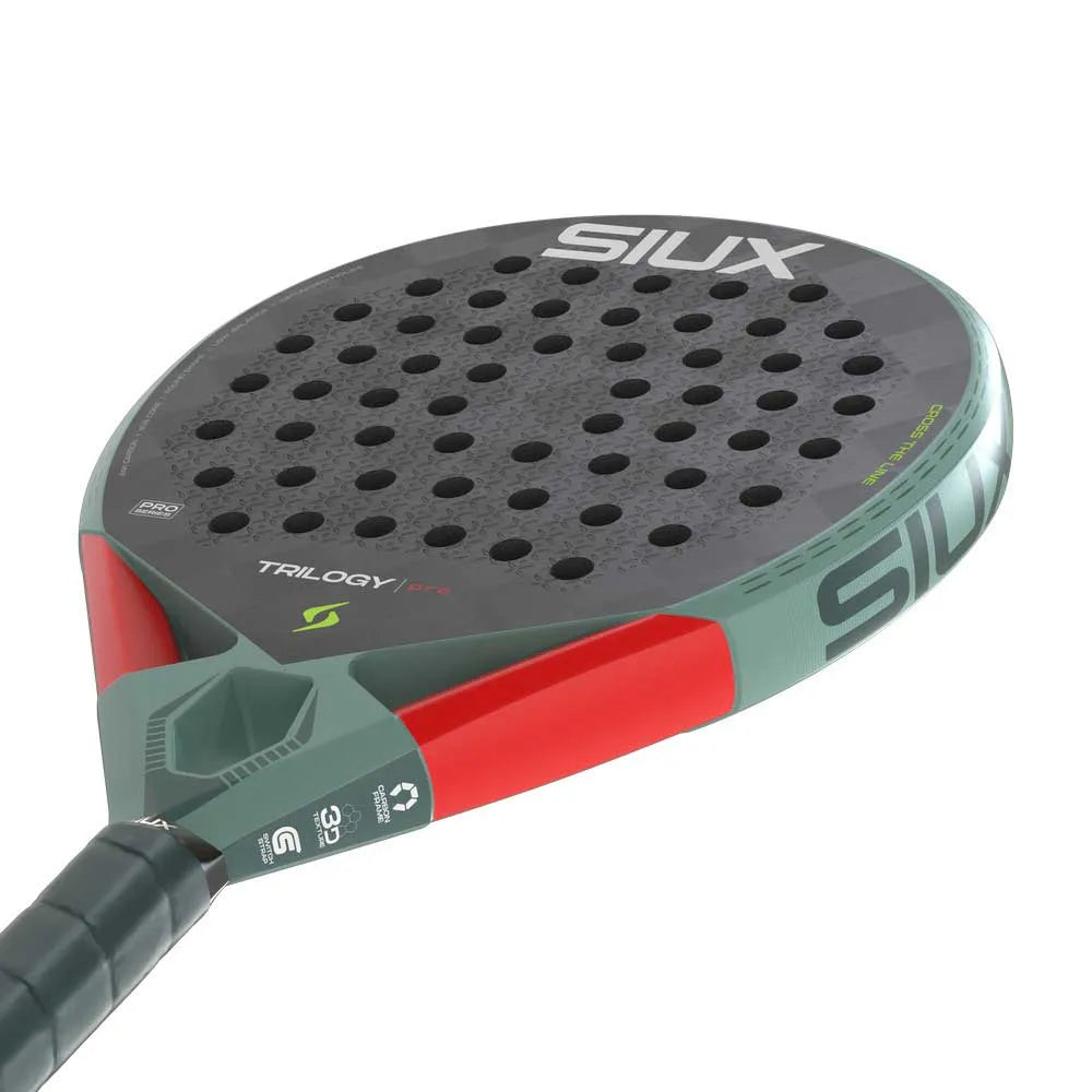 Siux Trilogy Pro 2026 Ash Green padel racket with ergonomic handle and vibrant green design, ideal for advanced players