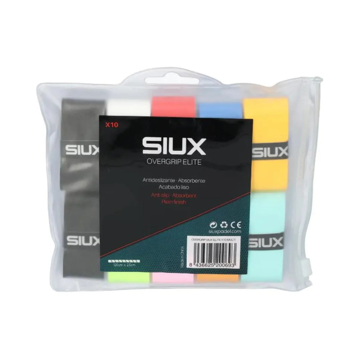 Siux Elite Multicolour Overgrips – 10 Pack – multicolour 10 pack product view