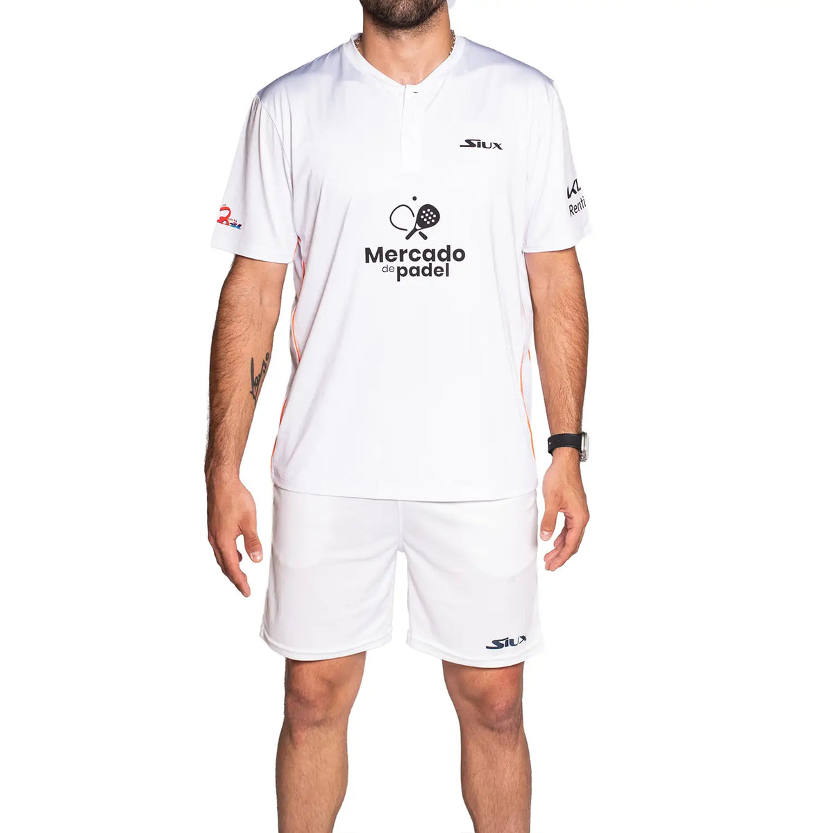 White SIUX FENIX CHOZAS official T-shirt by PDLSport, displayed flat with front view, showing the product's design and branding.