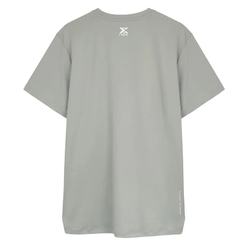 Grey NOX Team T-Shirt in XXL size featuring the brand logo and casual fit, displayed on a hanger.