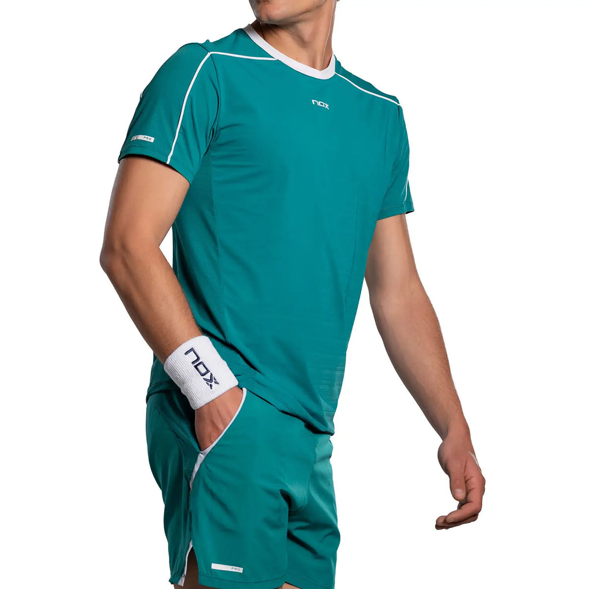 Ivy green Nox Pro T-shirt by PDLSport in large size, shown flat with short sleeves and crew neck design.