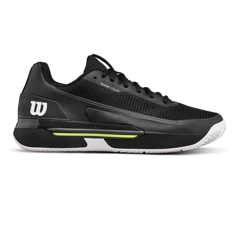 Wilson Rush Tour 5 Clay Men’s Court Shoes – Black/White/Safety Yellow
