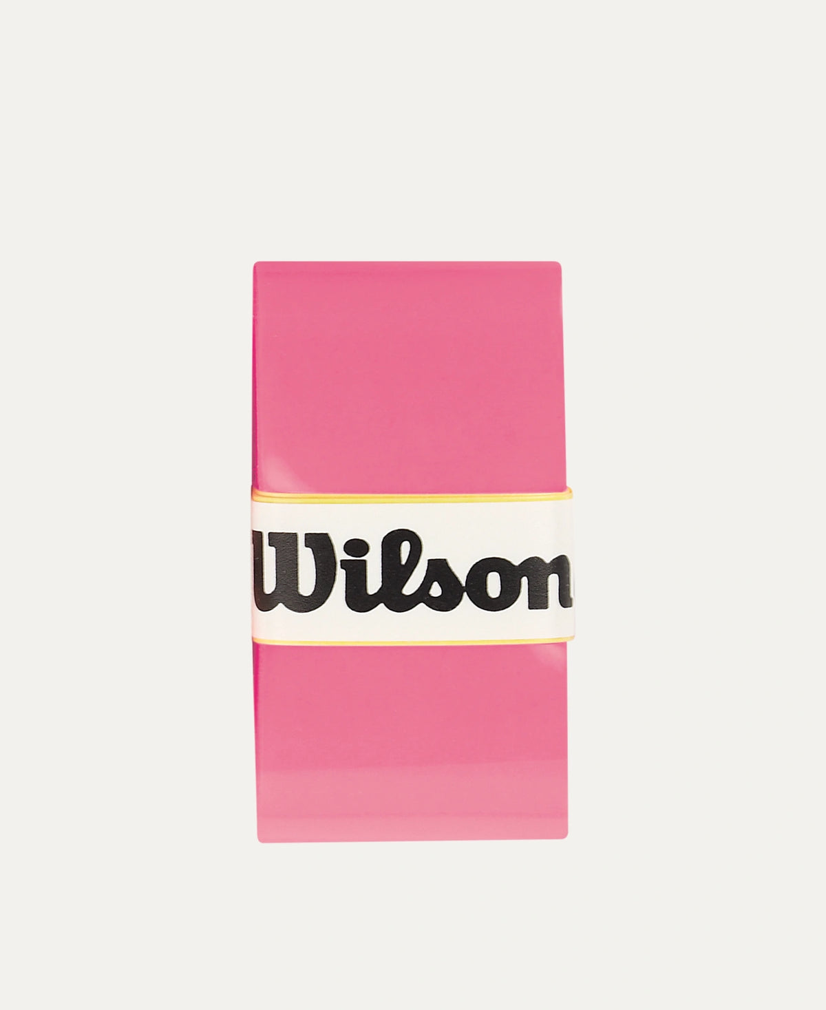 Wilson Pro Overgrip Comfort 3-pack in pink, shown with three grips designed for tennis or badminton rackets.