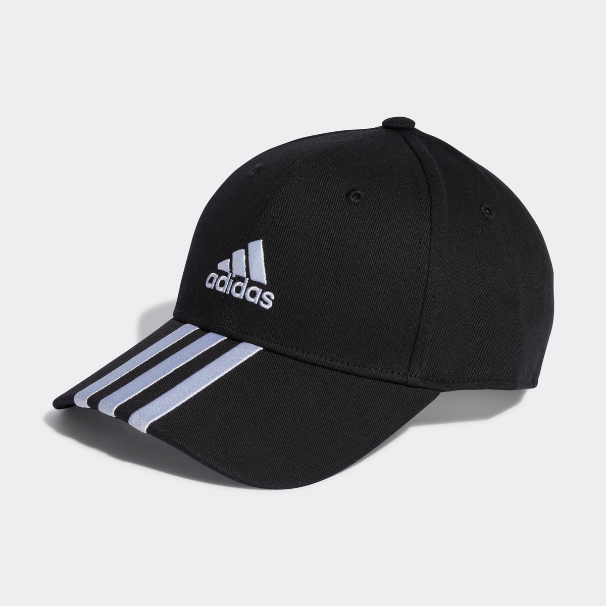 Adidas 3-Stripes Cotton Twill Baseball Cap – Black/White