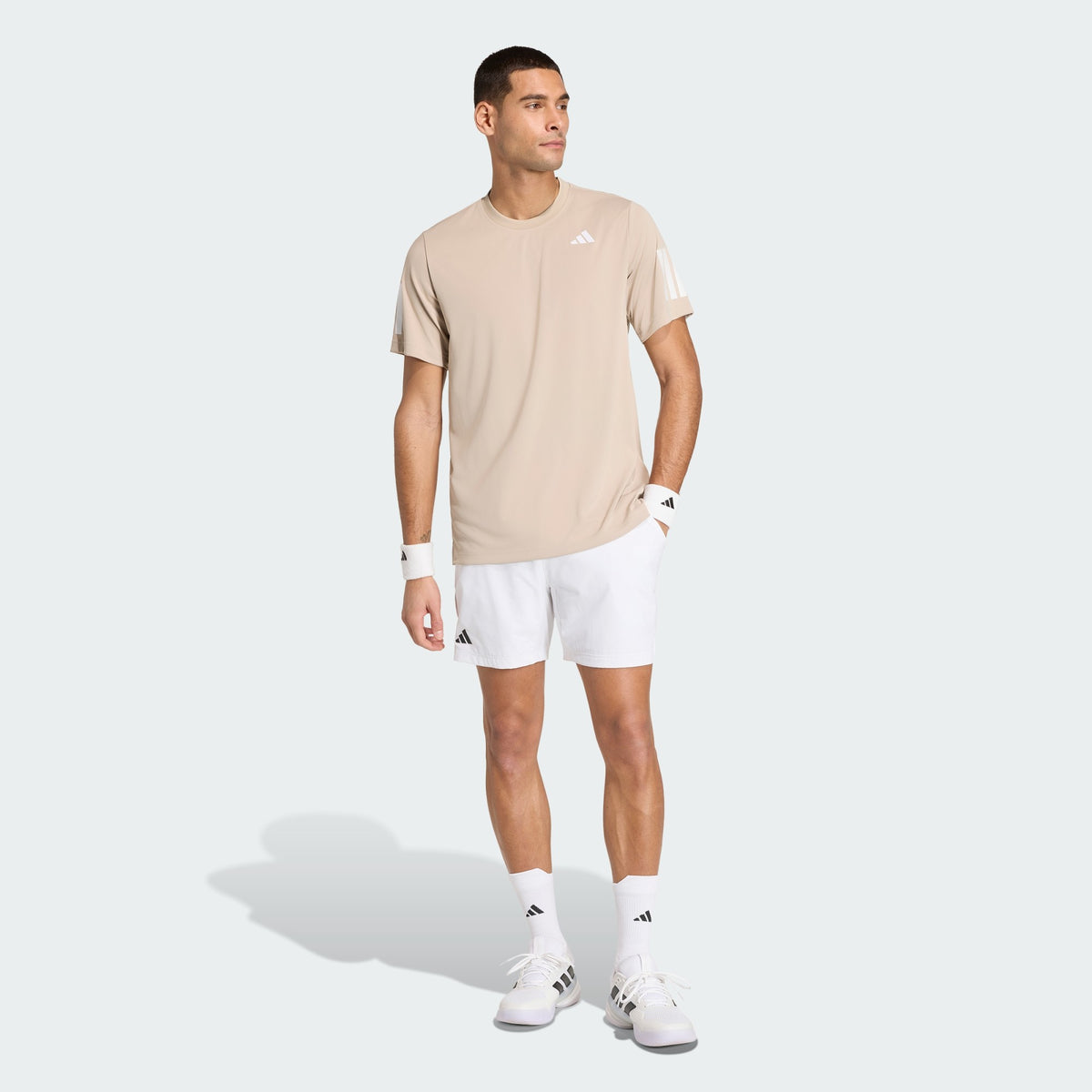 Adidas Club Climacool 3-Stripes Tennis T-Shirt – Khaki Three