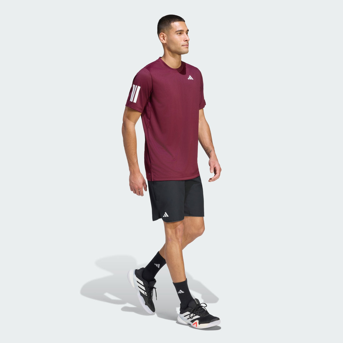 Adidas Club Climacool 3-Stripes Tennis T-Shirt – Maroon