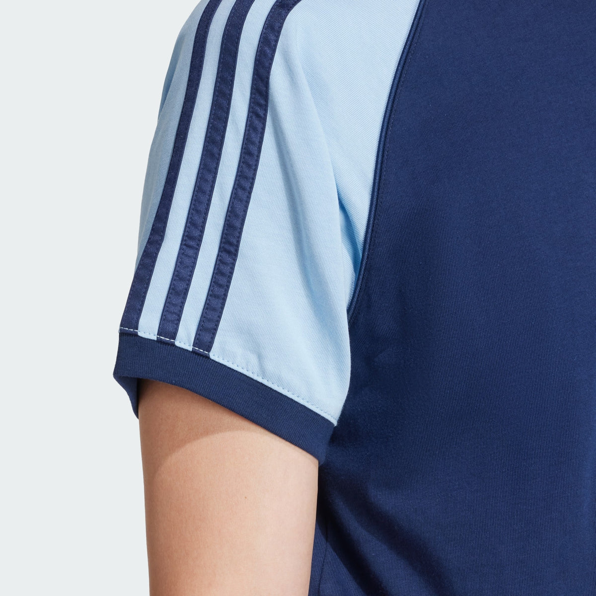Adidas Colourblocked 3-Stripes T-Shirt – Night Indigo/Clear Sky