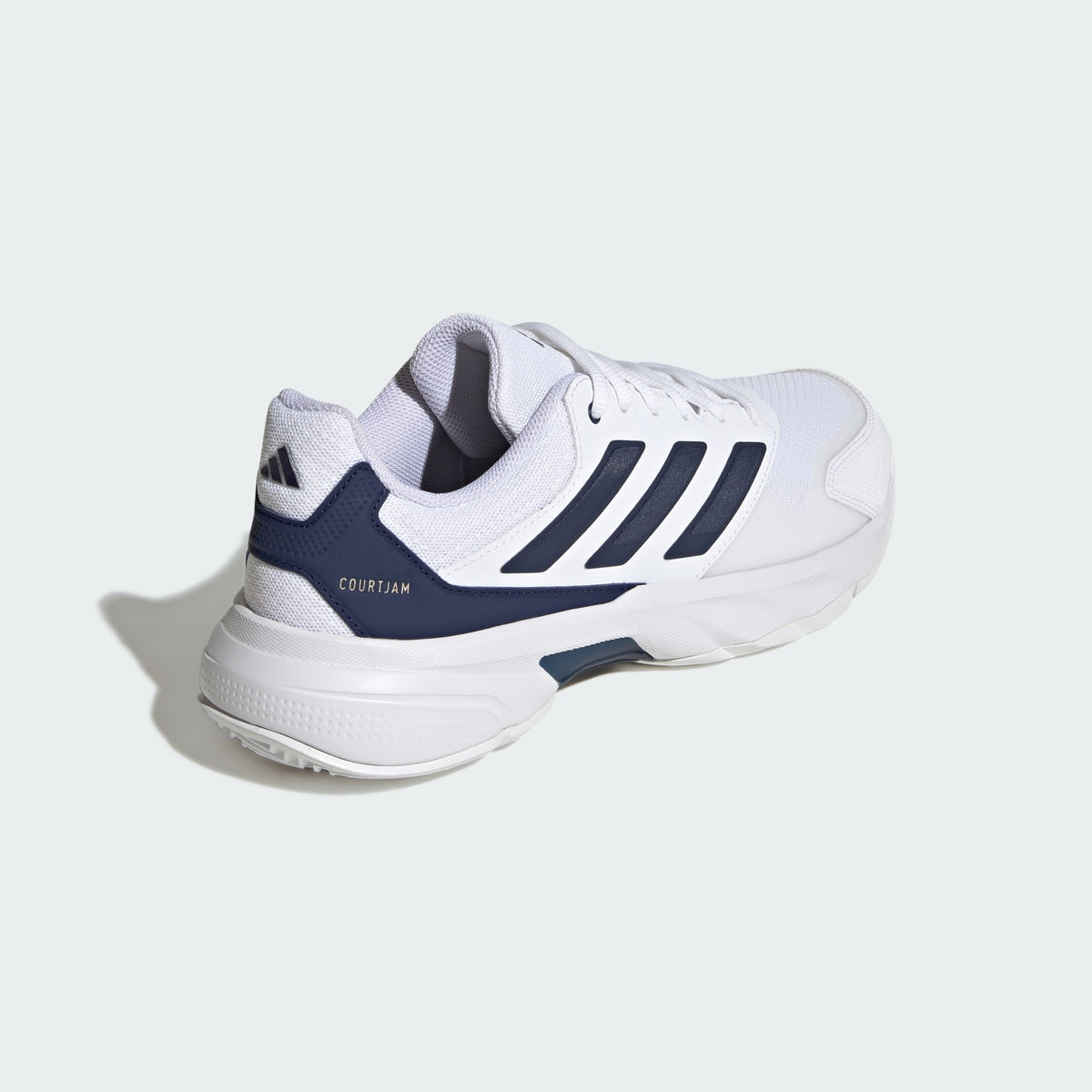 Adidas CourtJam Control 3 Men’s Tennis Shoes – Cloud White/Dark Blue/Cyber Metallic